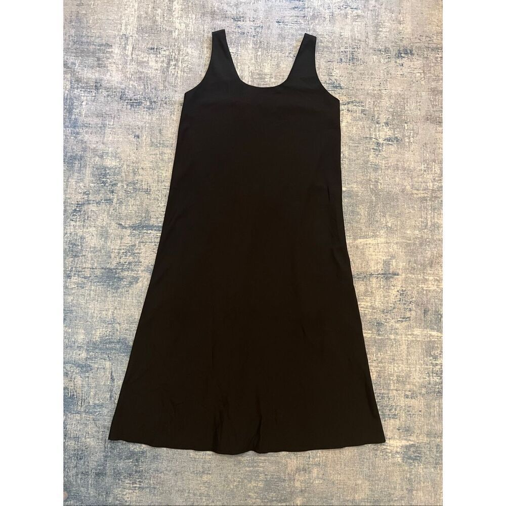 Vintage Flo Weinberg Originals Black Satin Slip Gown Dress Large Made in USA